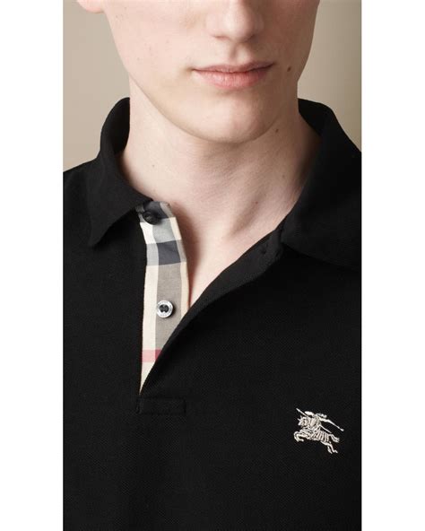 burberry polo oxford black|burberry black long sleeve shirt.